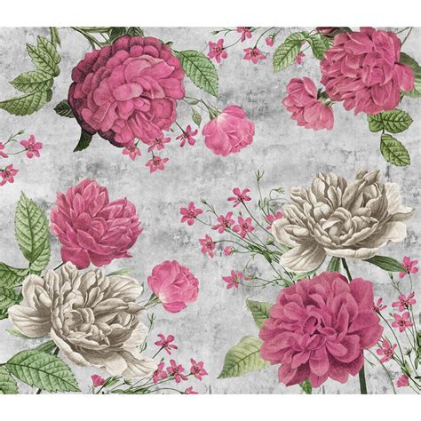 Pink Large Floral Print Wallpaper for Rooms | lifencolors – Life n Colors
