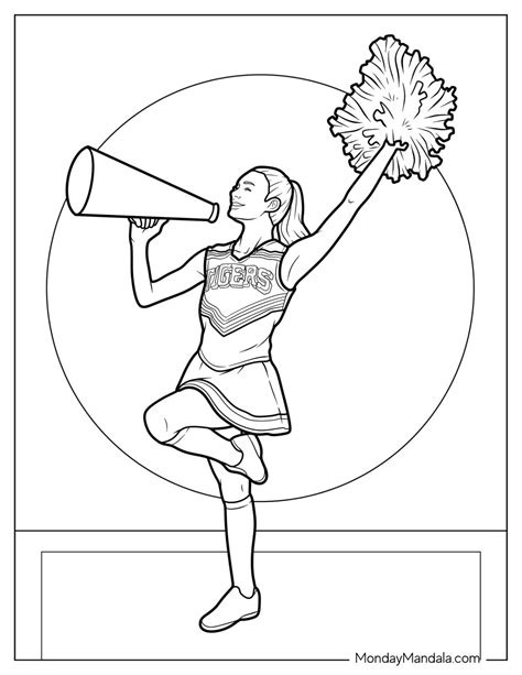 20 cheerleading coloring pages free pdf printables – Artofit
