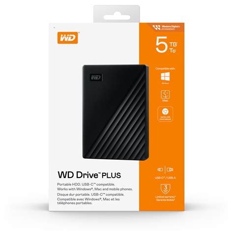 WD Drive PLUS 5TB Backup Computer Storage Data Hard Drive ...