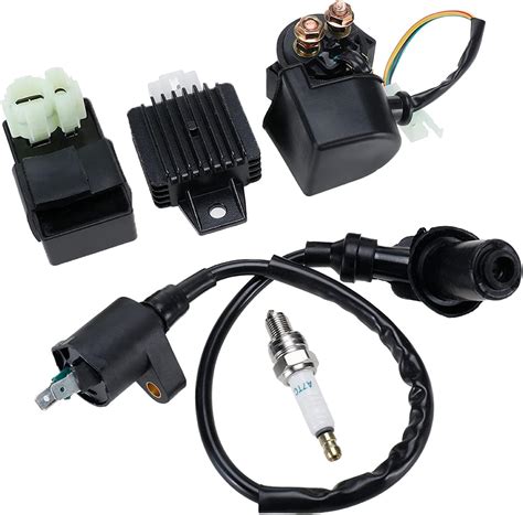 Buy AuInLand CDI Ignition Coil Spark Plug Relay Voltage Regulator ...