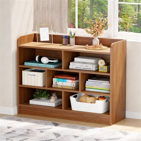 Lukzer Multipurpose 7-Section Storage Rack with 4 Shelves – Bookcase ...