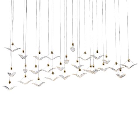 Heavenly Flock Linear Double Height Chandelier | Ivanka Lumiere ...