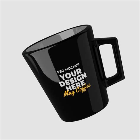 Mockup de caneca de café com suporte quadrado | PSD Premium