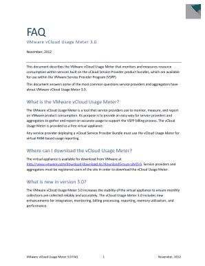 Fillable Online VMware vCloud Usage Meter V3.0 FAQ - VMware Communities ...