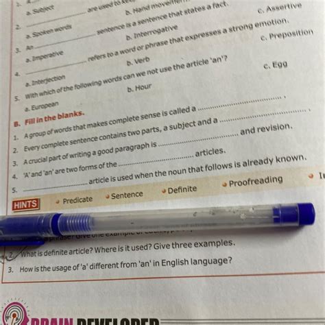 2. What is definite article? Where is it used? Give three examples. in ...