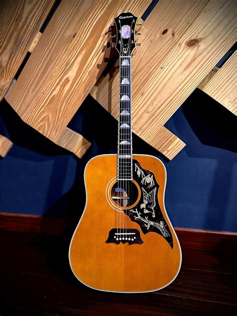 Epiphone Masterbilt Excellente Electro Acoustic Guitar - Antique Natur ...