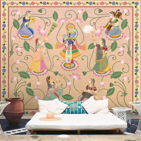 Vrindavan, Pichwai Design Wallpaper – Life n Colors