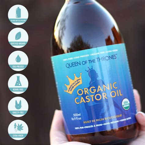Buy Organic Castor Oil - 16.9oz (500ml) - by Queen of the Thrones 100% ...