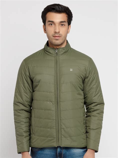 Buy Olive Solid Quilted Reversible Jacket for Men | Status Quo