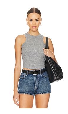 LNA Detra Cotton Rib Tank in Heather Grey | REVOLVE
