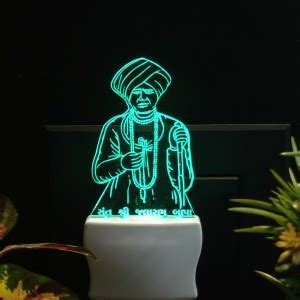 Gadgets World JALARAM BAPA Acrylic 3D Illusion RGB 7 Colour Changing ...