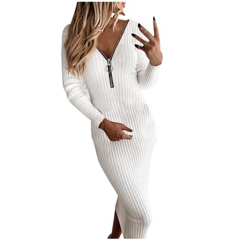 MuZeFu Sweater Dresses for Women White Sweaters for Women Plus Size ...