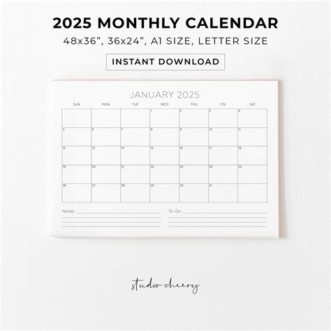 2025 printable monthly planner printable calendar 2025 monthly 2025 ...