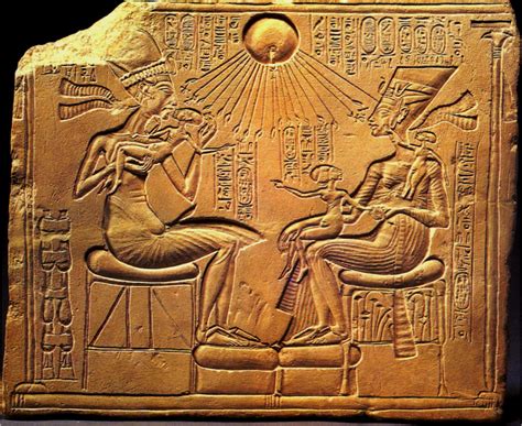 Akhenaten, Nefertiti, And Three Daughters (1353-1335 B.C.E., Limestone ...