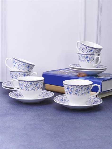 U.P.C Classic Ceramic Cups and Saucer Set for Home and Kitchen, Set of ...