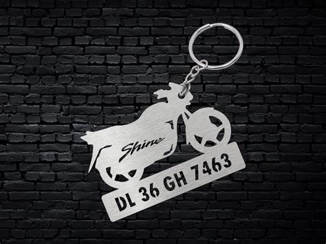 Metal Bike Shape Number Plate Keychain - MVS02 - Honda; Wisholize