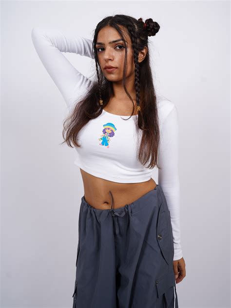 Rainbow Sherbet : Crop Full Sleeve Y2k Top For Women – BurgerBae