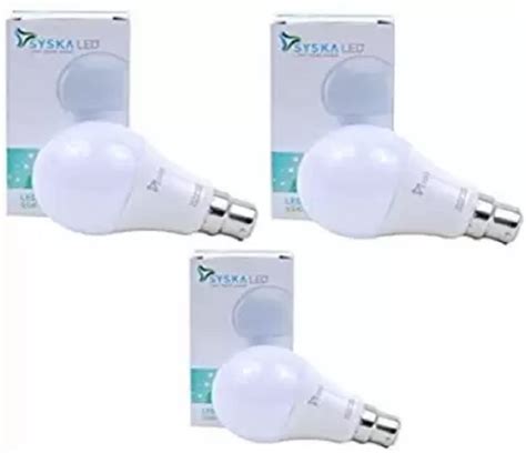 Buy SYSKA 18 W Round B22 LED Bulb (White Pack of 3) Online at Low ...