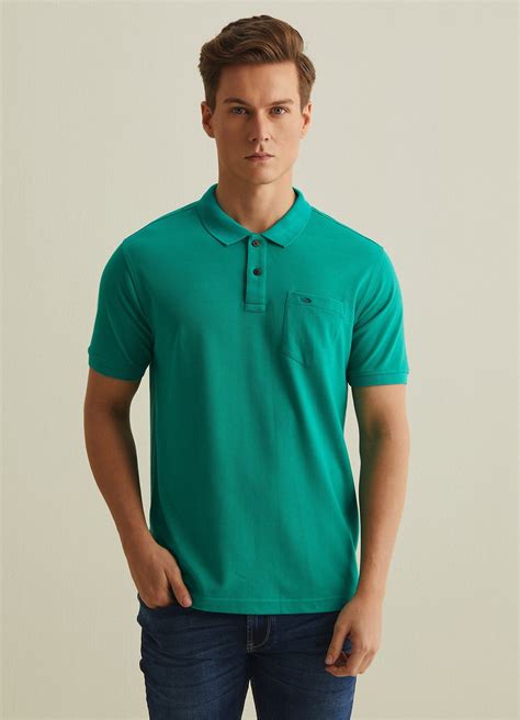 Buy Teal Green Solid Polo for Men Online - Red Flame