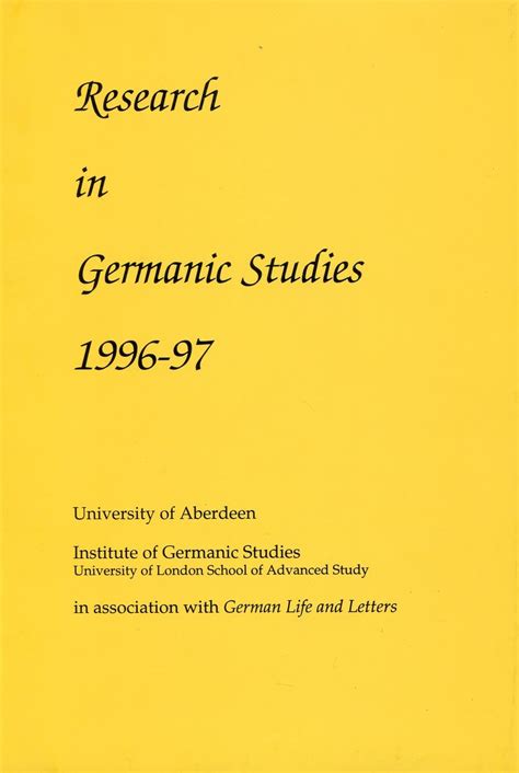 Buy Research in Germanic Studies 1996-97: 49 (Library publications ...