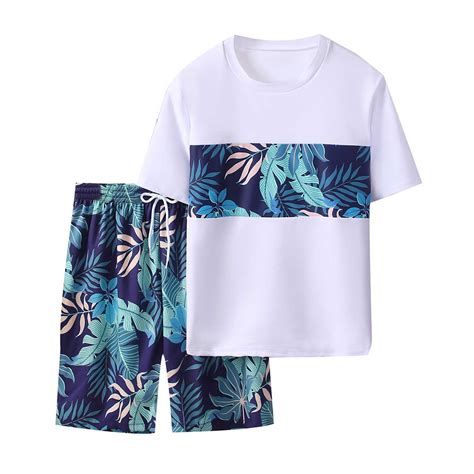 Boys Bathing Suit Short Sleeve Rash Guard Swim Shirt Trunks With Leaf ...