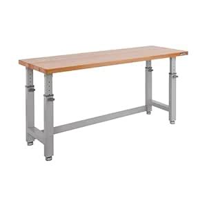 Seville Classics UltraHD Heavy Duty Workbench Table w/Solid Wood Top ...