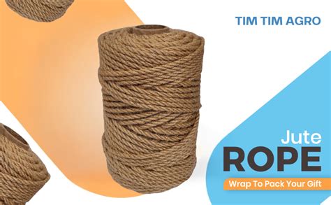 Tim Tim Agro 5mm Jute Twine, 328 Feet Braided Natural Jute Rope, Heavy ...