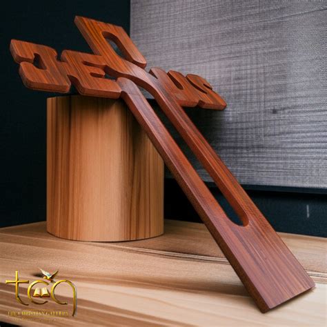 Jesus Word Laser Cuting Wooden Cross | Hogging Cross | with Pure Polis ...