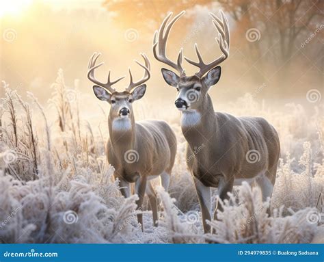 Two whitetail bucks stock illustration. Illustration of animal - 294979835