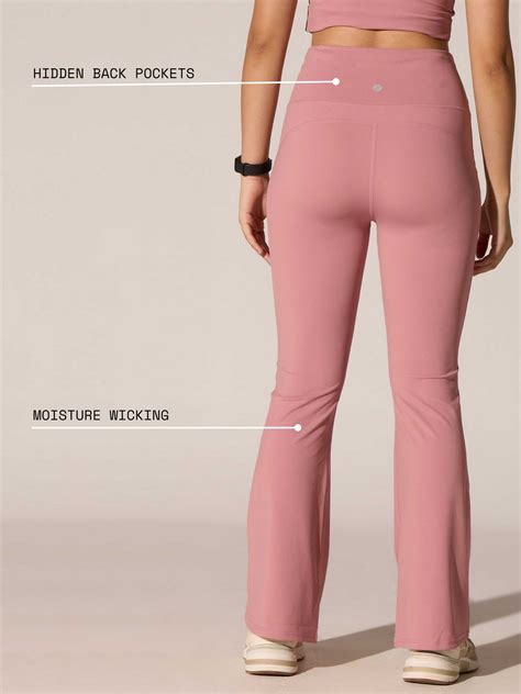 Pink All-In Bootcut Flare Pants – CAVA Athleisure Pvt Ltd