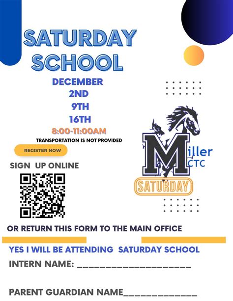 Miller CTC Fall Saturday School 2023 | Miller Career and Transition Center