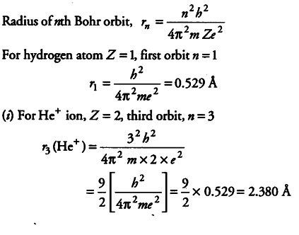 The radius of first Bohr orbit of hydrogen atom is 0.529 A - CBSE Class ...