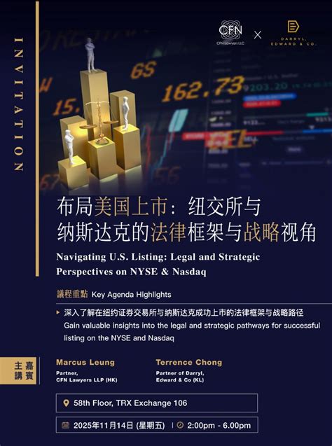 布局美国上市：纽交所和纳斯达克的法律框架与战略视角 Navigating U.S. Listing: Legal and Strategic ...