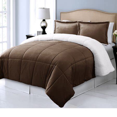 Blue Ridge Warm Sherpa Down Alternative Comforter Set, 3pc, Chocolate ...