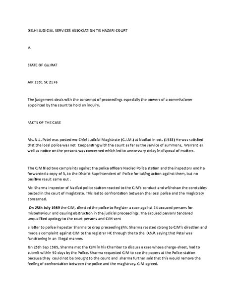 Delhi judicial services association v union of India - DELHI JUDICIAL ...
