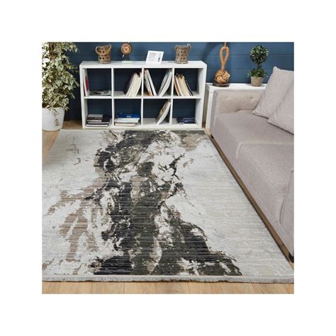 Buy OBSESSIONS Anti-Bacterial Abstract Carpet, Grey & Green Online