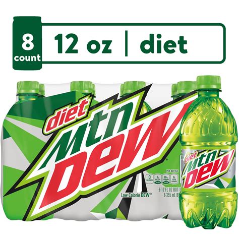Diet Mountain Dew Citrus Soda Pop, 12 fl oz, 8 Pack Bottles Ingredients ...