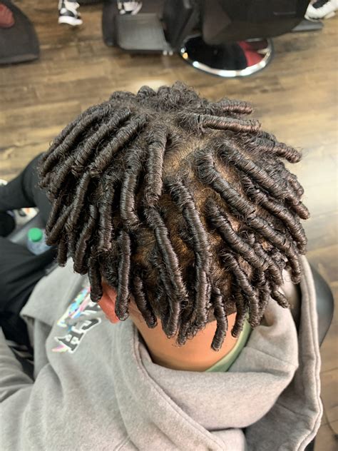 Comb coil starter locs with middle part and square parts | Hair twists ...
