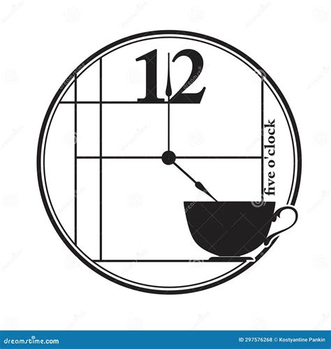 Tea time reminder clock stock illustration. Illustration of holiday ...