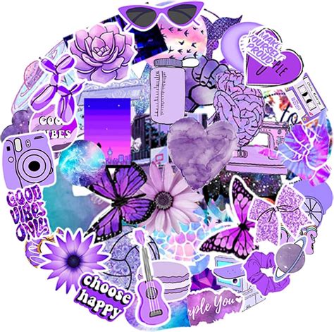 OTVEE Purple Stickers, 100 Pack Aesthetic Purple Stickers India | Ubuy