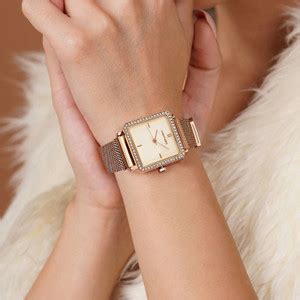 Joker & Witch Octa Rhinestone All Rosegold Square Dial Mesh Strap ...