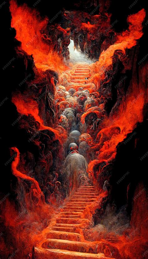 Premium Photo | The hell inferno metaphor souls entering to hell in ...