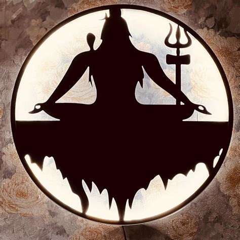 Aain International Backlit Mahadev Lord Shiva 24Inch Shiv Ji Metal 3D ...