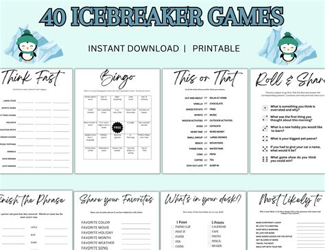 Icebreaker Game Bundle, Printable Icebreaker Games, Staff Game Idea ...