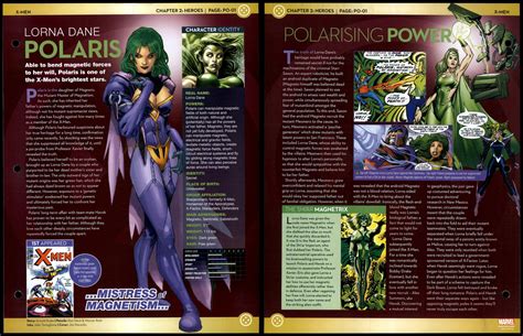 Polaris - Lorna Dane #PO-01 Heroes - X-Men Marvel Fact File Page