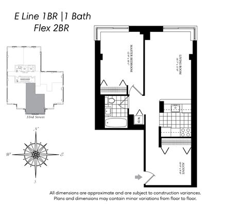 1 BR Floor Plans | Flex 2 — The Magellan, NYC
