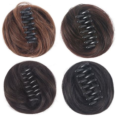 2pcs Clip On Hair Buns Women Hair Piece Updo Ponytail Hairpiece Hair ...