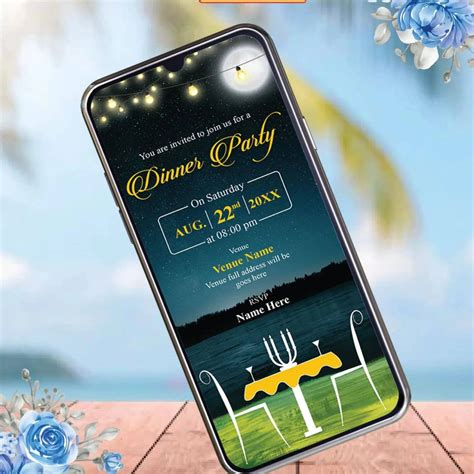 Elegant Dinner Party Invitation | Digital Night Dinner E-Card | VG-227 ...