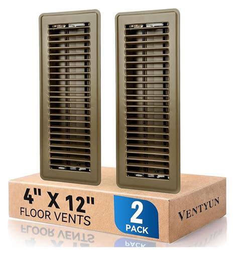 4" x 12" Floor Register Vent Covers 2-Pack, Walkable Powder-Coated ...