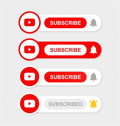 Premium Vector | Youtube subscribe button with notification bell icon ...